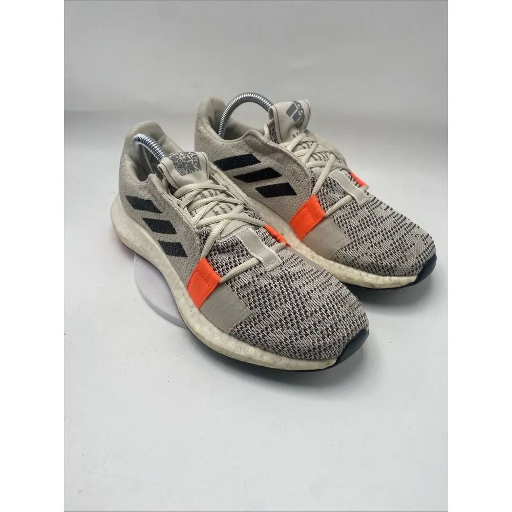 Adidas Shoes Men Size 9.5 Boost Beige White Athletic Running Trainers 3844